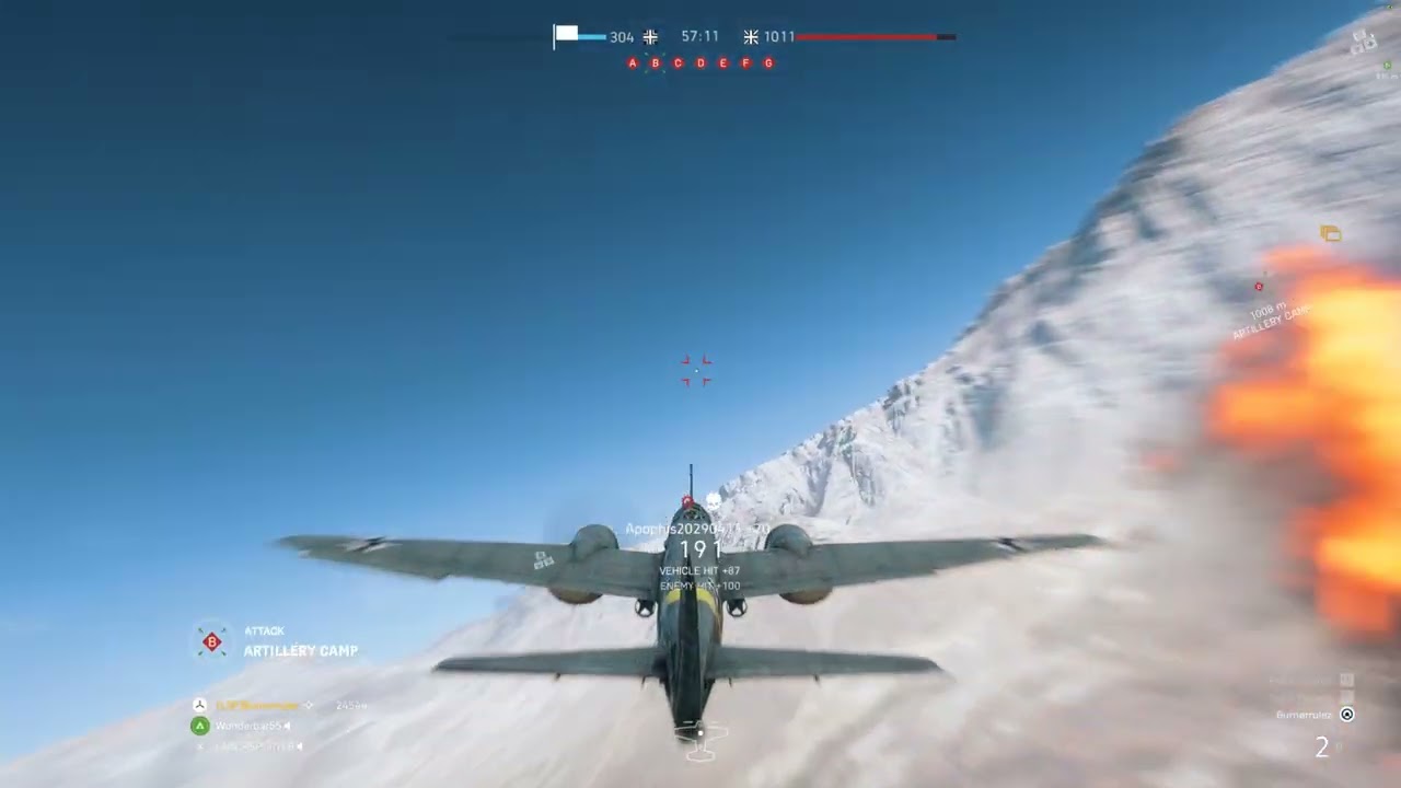 Battlefield 5 - Hamada - Bomber plane explodes after getting bombed by my bomber plane in a dogfight