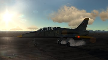 DCS L-39C: Visual approach and crosswind landing