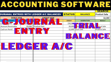 FULLY AUTOMATIC ACCOUNTING SOFTWARE IN EXCEL G JOURNAL ENTRIES LEDGER ACCOUNT BALANCE TRIAL BALANCE
