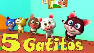 Cinco gatitos saltaban en la cama- Cinco Gatitos (canción infantil en dibujos) by Dibus Divukids 8,407,283 views 6 years ago 2 minutes, 15 seconds