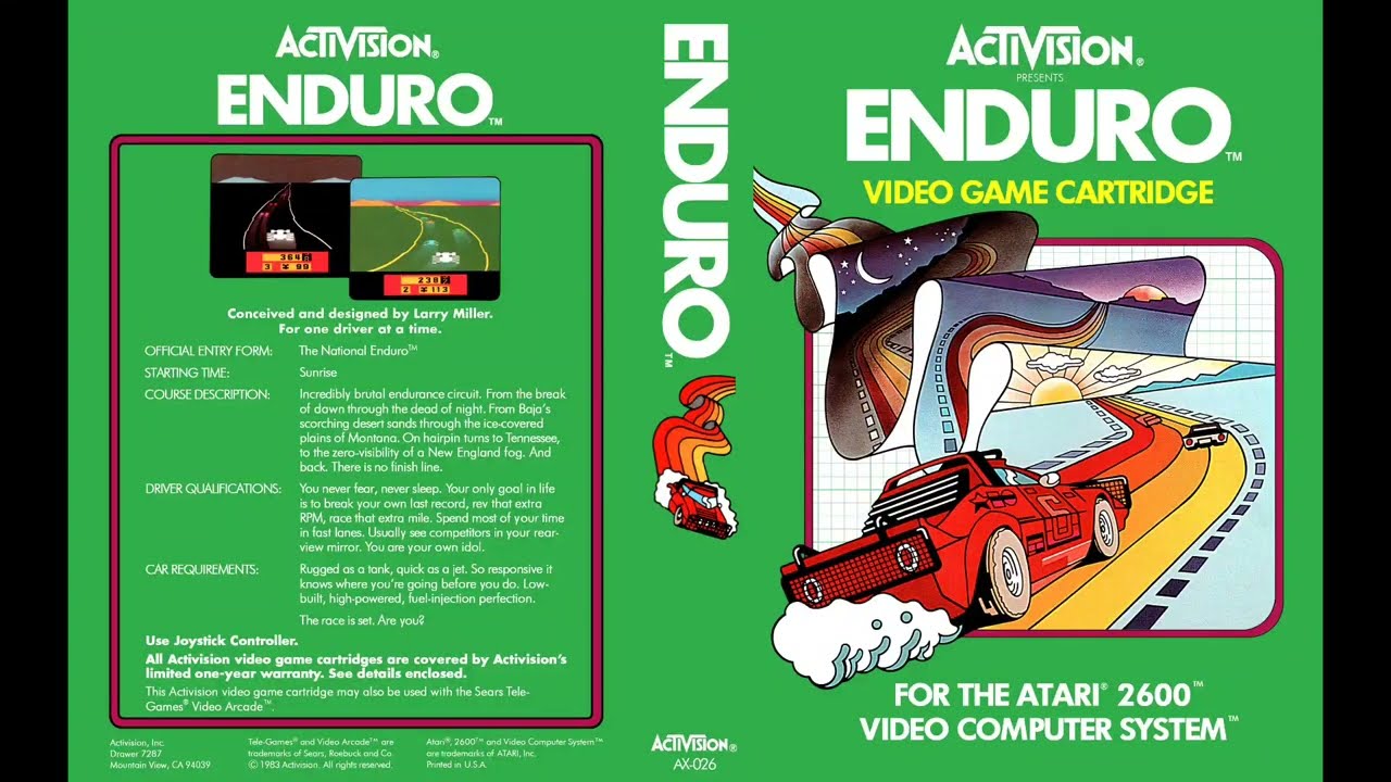 Jeu Vidéo Enduro Pour Atari 2600 (cartouche Seule) - État Correct