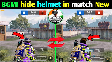 How to hide helmet in match in bgmi & Pupg | bgmi me helmet hide kaise kare new update in lobby |