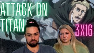 MY SOLDIERS RAGE! | Attack On Titan Season 3 Episode 16 Reaction/Review | She's Never Seen Anime!