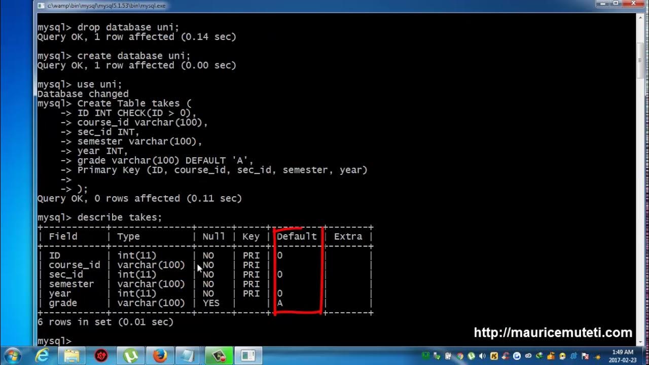 Structured Query Language Tutorial SQL Part 28 DEFAULT Constraint on ...