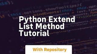 Python extend list method tutorial