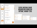 Responsive Side Navigation Bar With Sub-Menu Using HTML And CSS