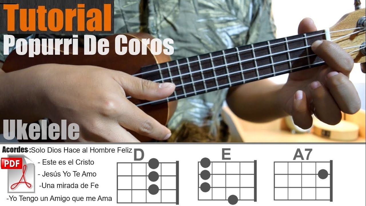 Popurri De Coros || TUTORIAL UKELELE | ACORDES | RASGUEO | Coritos en Ukelele