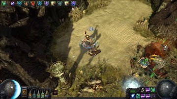 Map Tier13 Level80 Corrupted Gorge Map Boss taking double Leap Slam Close HC RIP