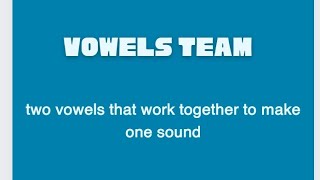 vowels Teamملحوظه مهمه جدااااااااااا