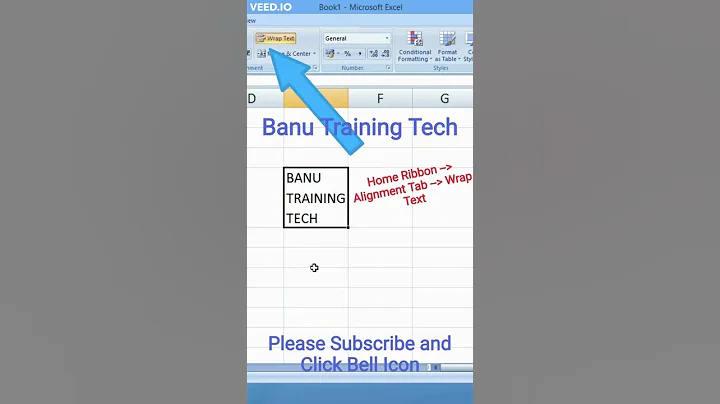 Wrap Text in Excel #banutrainingtech #wraptext #textwrapping #excelwraptext #shorts #exceltricks