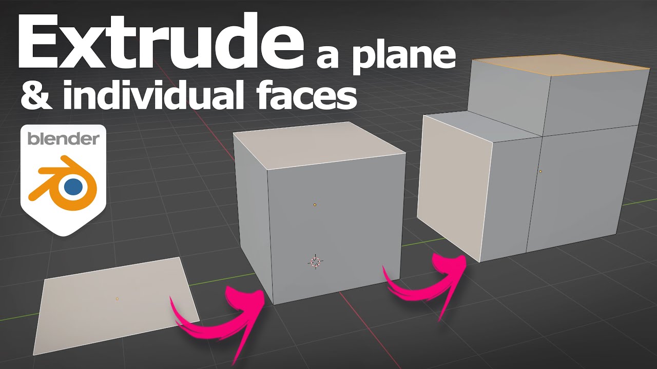 Blender How to extrude a plane and extrude individual faces - YouTube