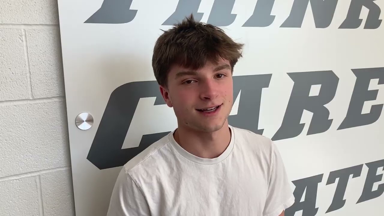 Video preview image of A student speaks about his assistant principal against a wall.; click to visit the ParentSquare post with the video