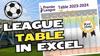 How to Create a Sports League Table Using COUNTIFS and SUMIFS in Excel | Beginner's Guide