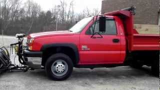 2005 Chevy Silverado 3500 8ft Mason Dump 6.6L LLY Duramax Diesel Plow Allison