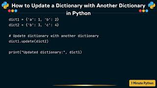 How to Update a Dictionary with Another Dictionary in Python