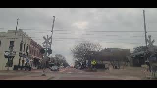 Rail Road Crossing Plano Downtown Main Street Market Park in Texas Documentary Film