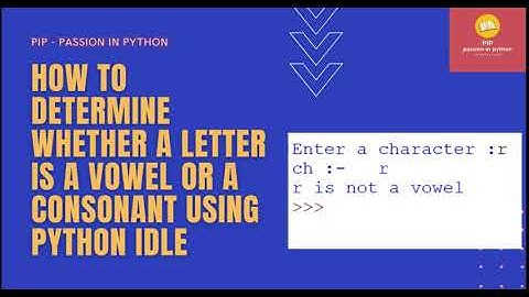how to determine a letter is a vowel or consonant in python| version 3.8.3 |