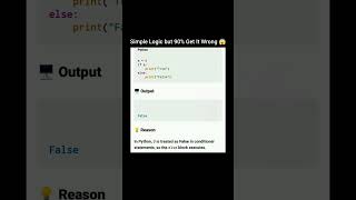 Simple Logic but 90% Get It Wrong 😱 | Python If Condition Trap #pythontricks #youtibeshorts #shorts