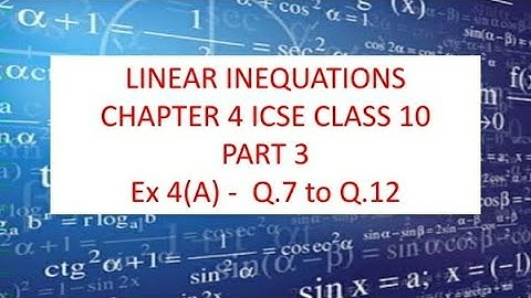 Linear Inequations ICSE Class 10 Chapter 4