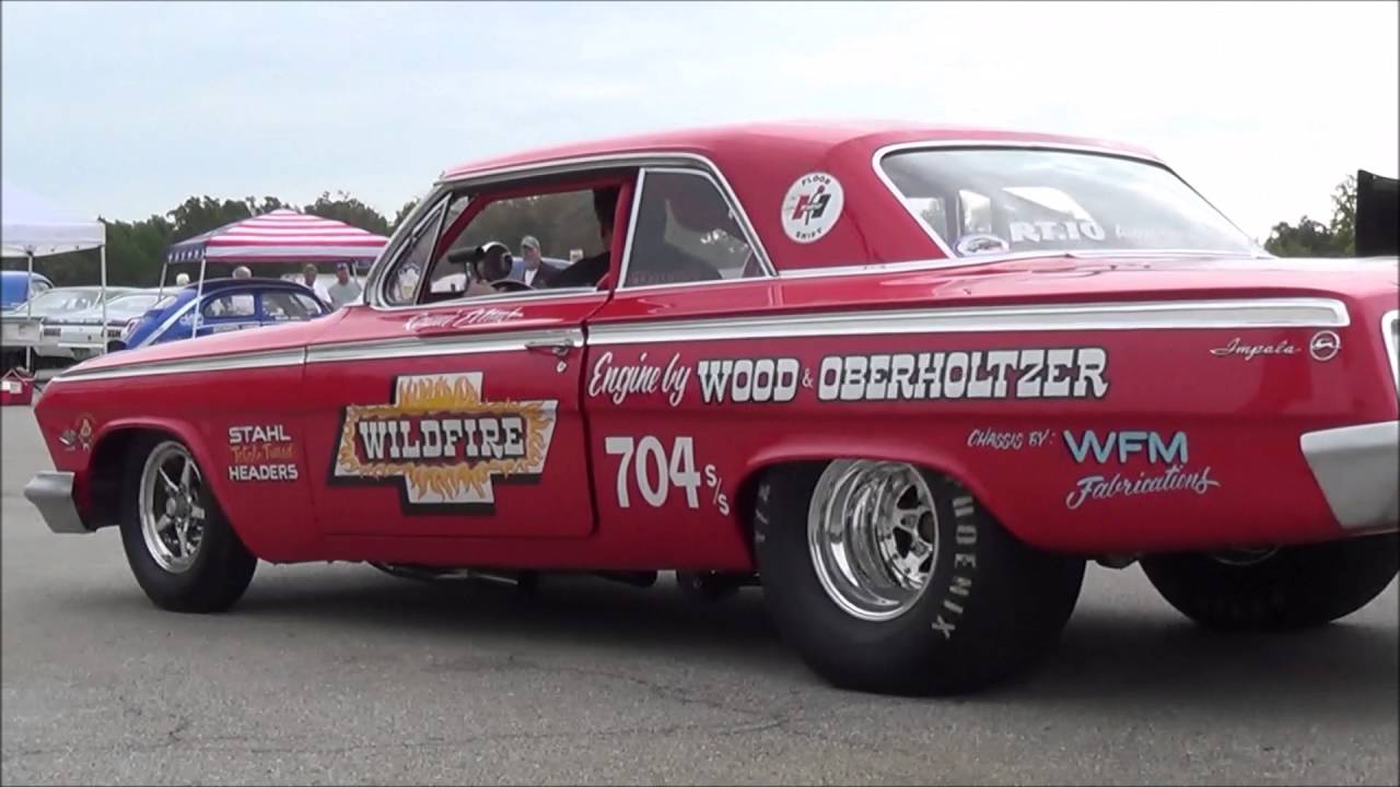 1962 Chevy Impala Wildfire Race Car Track Action - YouTube