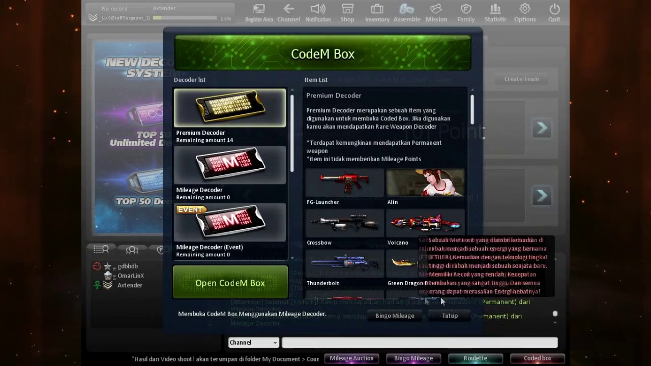 [CSO Indonesia] Axtender Opening 70 Decoder  + 1 UNLIMITED DECODER