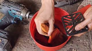 The girl is called in to Repair and Maintenance Honda GX120 Gasoline Engine