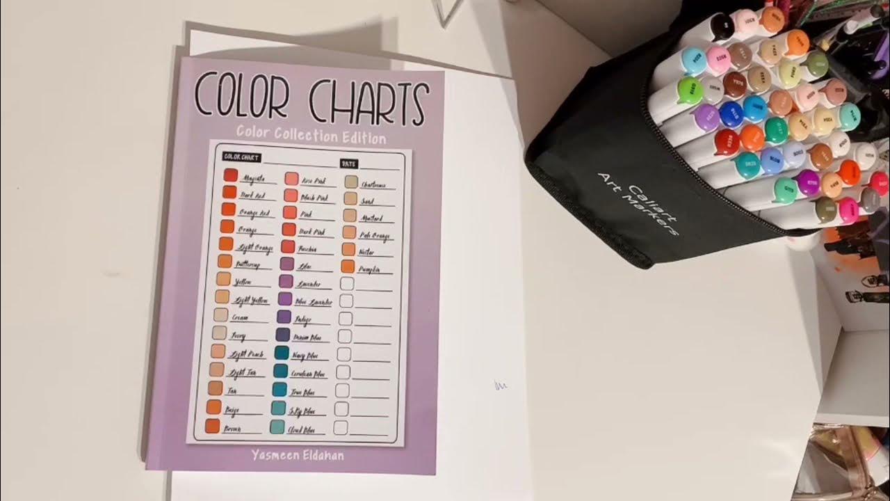 Caliart Art Markers Swatching on Color Charts Color Collection Edition