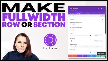 Make a Fullwidth Row in Divi Theme
