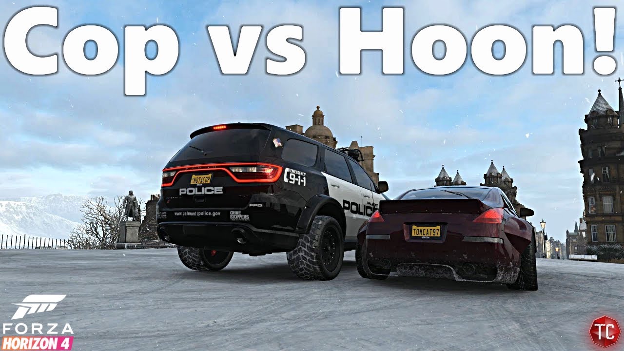 Forza Horizon 4: FHPD! 350Z Drift Car vs POLICE DODGE DURANGO | Multiplayer Police Chase!