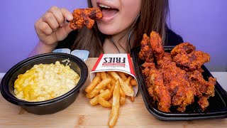 KFC NASHVILLE HOT TENDERS & WINGS + MAC AND CHEESE | ASMR MUKBANG