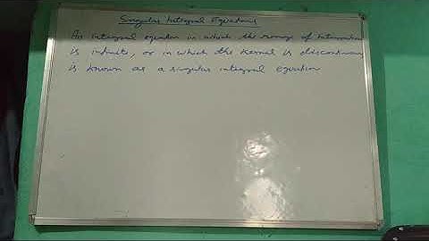 Singular Integral Equation