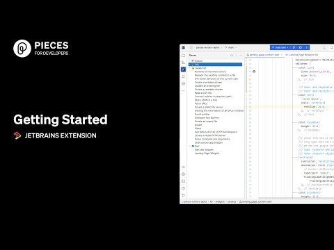 Getting Started with the JetBrains Plugin | Pieces for Developers