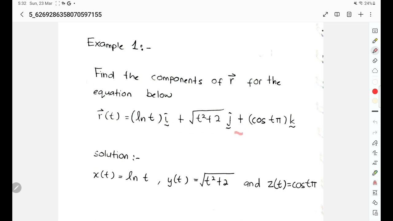 Vector valued function
