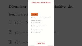 Exercice 2 Fonctions Primitives 2BACSM Maths space2study M2BSMS4v15 #maths