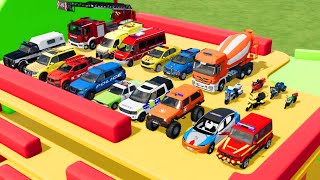 TRANSPORTING ALL POLICE CARS AND EMERGENCY VEHICLES FROM THE GARAGE! -FARMING SIMULATOR 22 screenshot 4