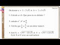 Maths  exercice corrig  3me  racine carre activits numriques  fascicule adem exercice 7