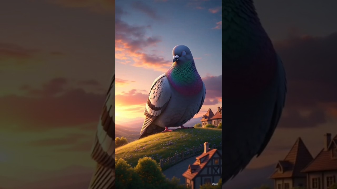 A big pigeon enters the village | True story of the pigeon and the hen 😭 