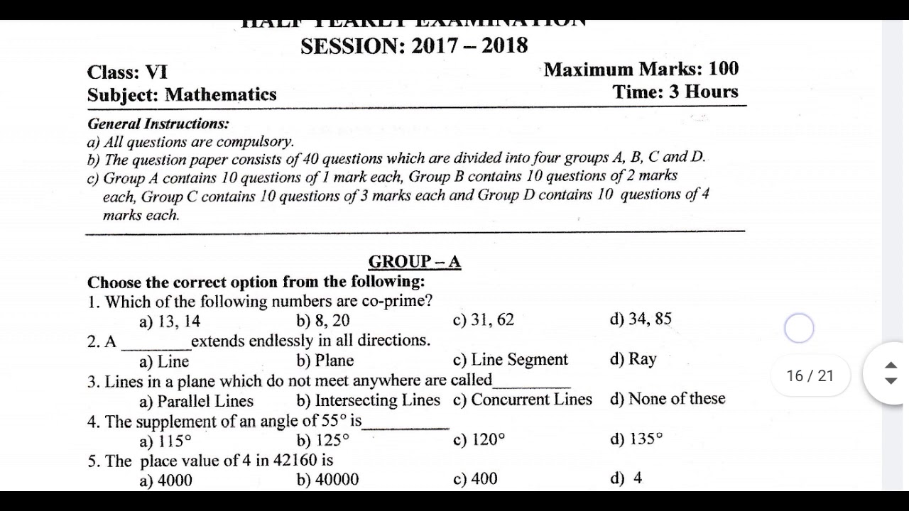 class 6 dav maths assignment