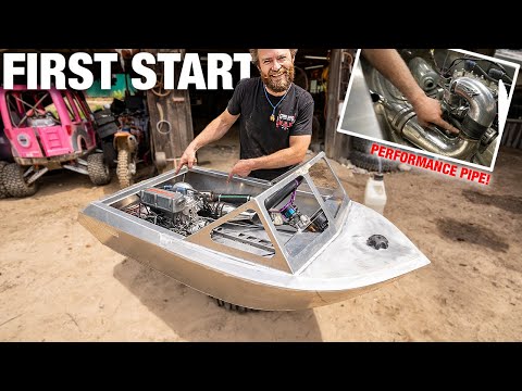 100HP Mini Jet Boat First Start!