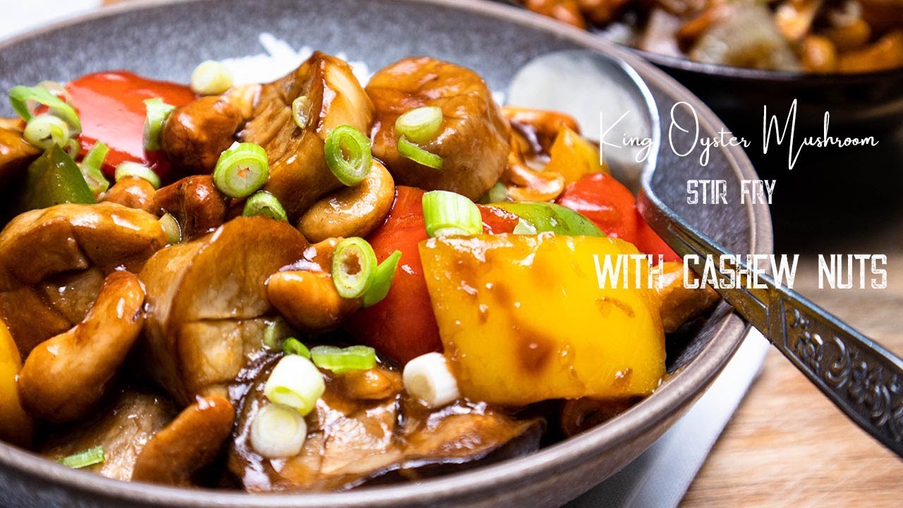 【KING OYSTER MUSHROOM STIR FRY WITH CASHEW NUTS】All it takes is 20