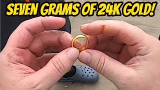 Beach Metal Detecting After Huge Storm - 24K Gold Ring Found