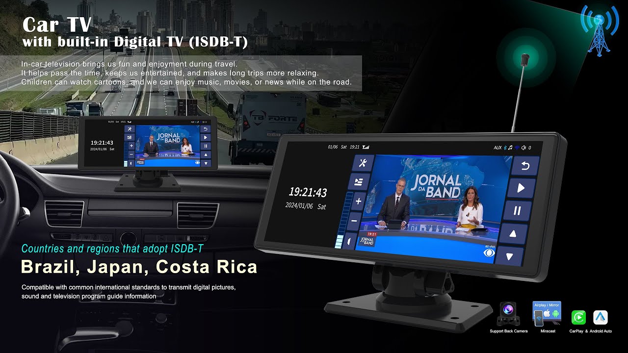 Car TV, with built-in Digital TV (ISDB-T)