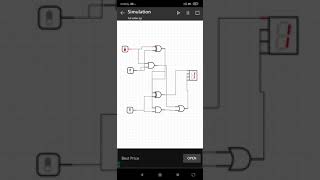 دائرة الجامع الكلي باستخدام البوابات المنطقية تطبيق Logic Gate Simulator