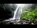 4k ulombok mountain waterfalls white noise relaxing nature waterfall sounds for sleep study