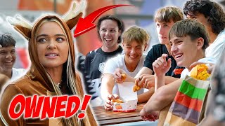 Teens eat NUGGETS in front of ANGRY VEGAN