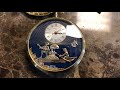 Charles Reuge Pocket Watch Musical & Motion Alarm Yellow Gold Filled Boat Scene