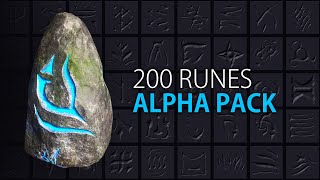 VOL.1 – 200 Runes/Symbols/Signs/Shapes | 400 Alpha Textures for Zbrush, Blender and more