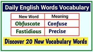 Daily English Vocabulary Words with Meaning | 21-40 Words Vocabulary