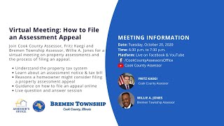 Virtual Meeting: How to File an Assessment Appeal