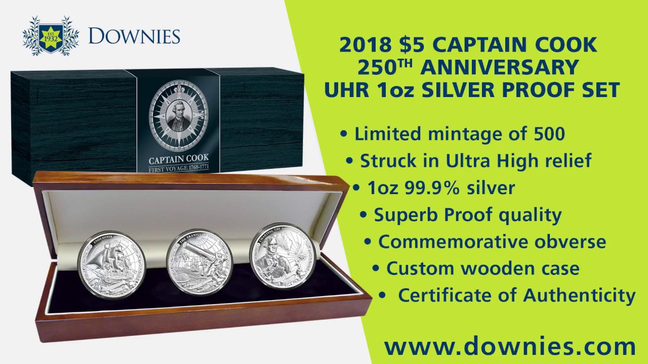 CAPTAIN COOK 250th Anniversary Set 3x1 Oz Silver Coins 5$ Cook